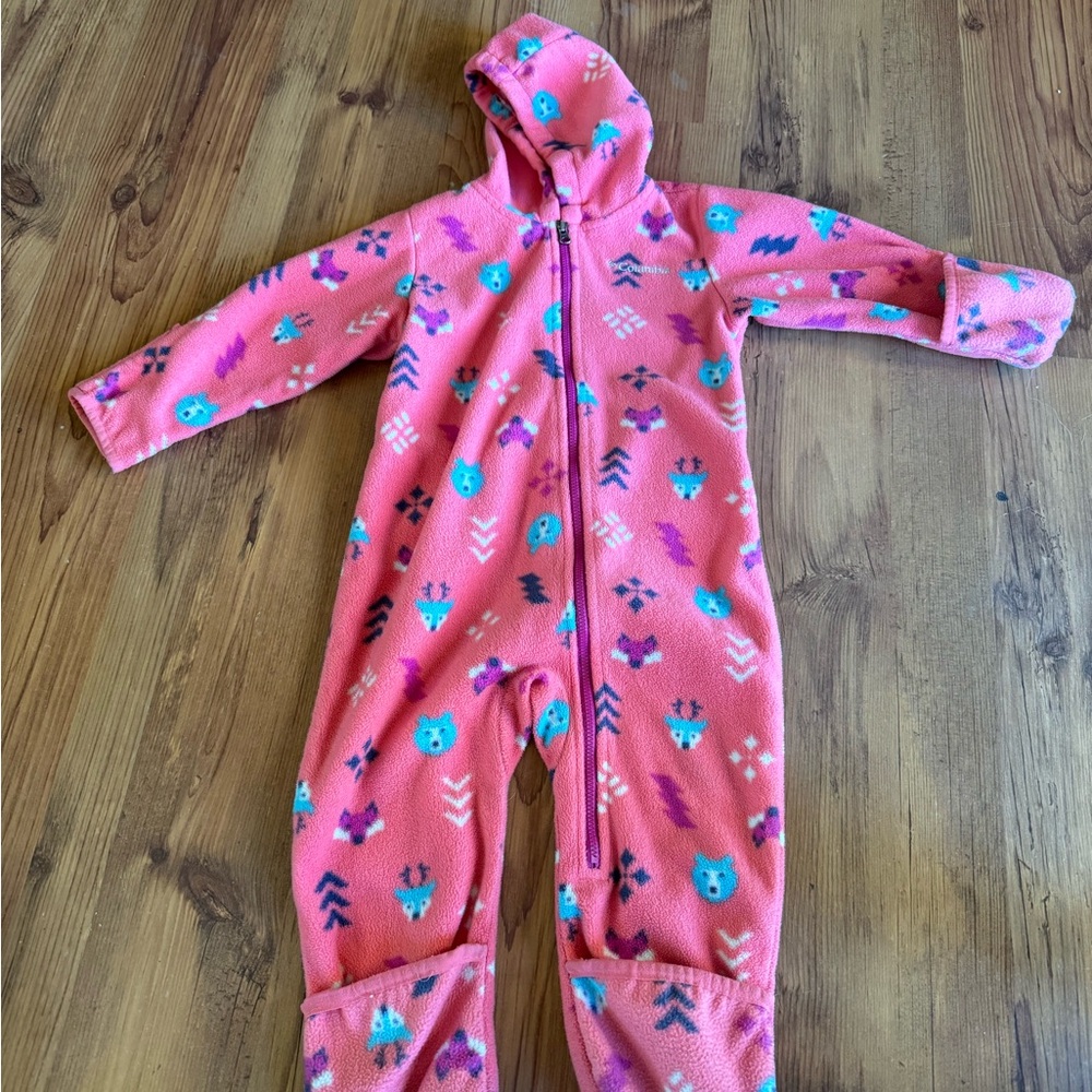 Columbia Pink and Blue Patterned Kids Footie